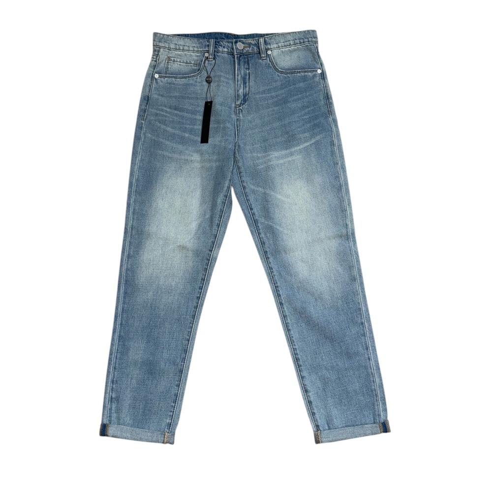 BlankNYC High Rise Tapered Leg Jeans Light Wash Blue Cotton Denim 28 15P-1623